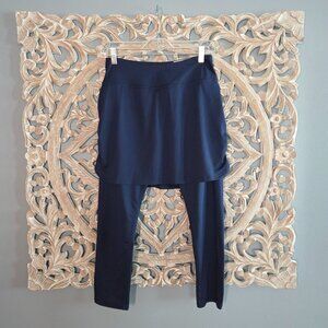 Tek Gear navy blue skirted leggings skeggings capri size Medium